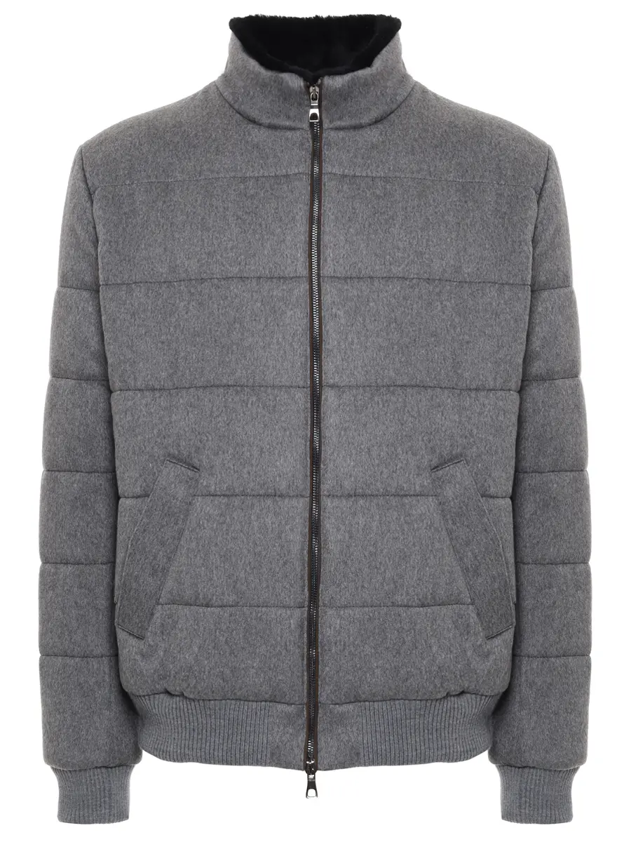 Куртка кашемировая с меховой отделкой