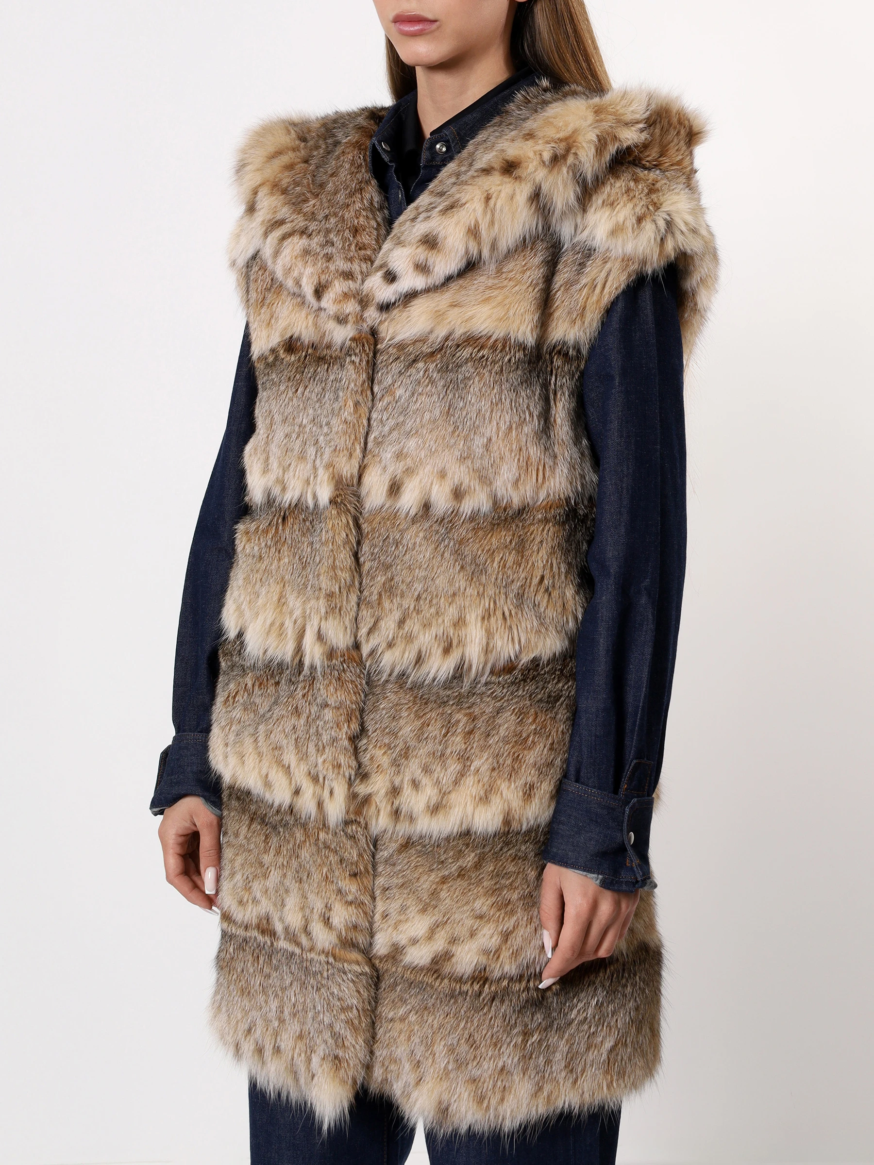 Жилет «Жаклин» из меха рыси