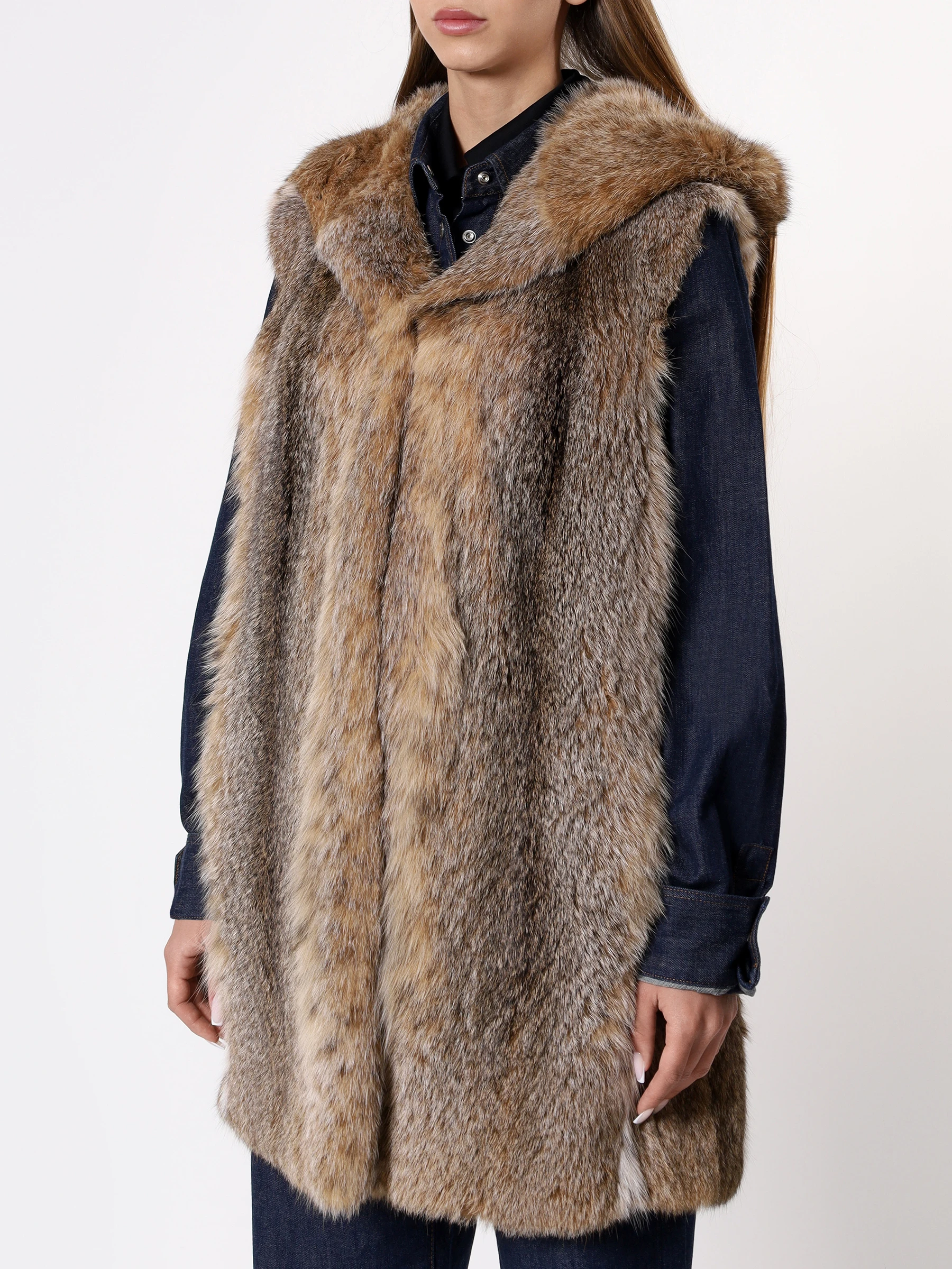 Жилет «Анета» из меха рыси