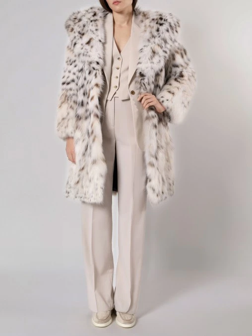 Шуба из меха рыси AMELI