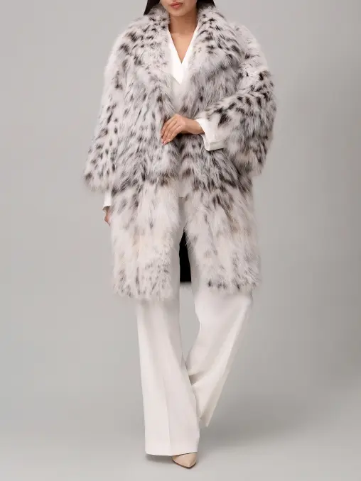 Шуба из меха рыси AMELI