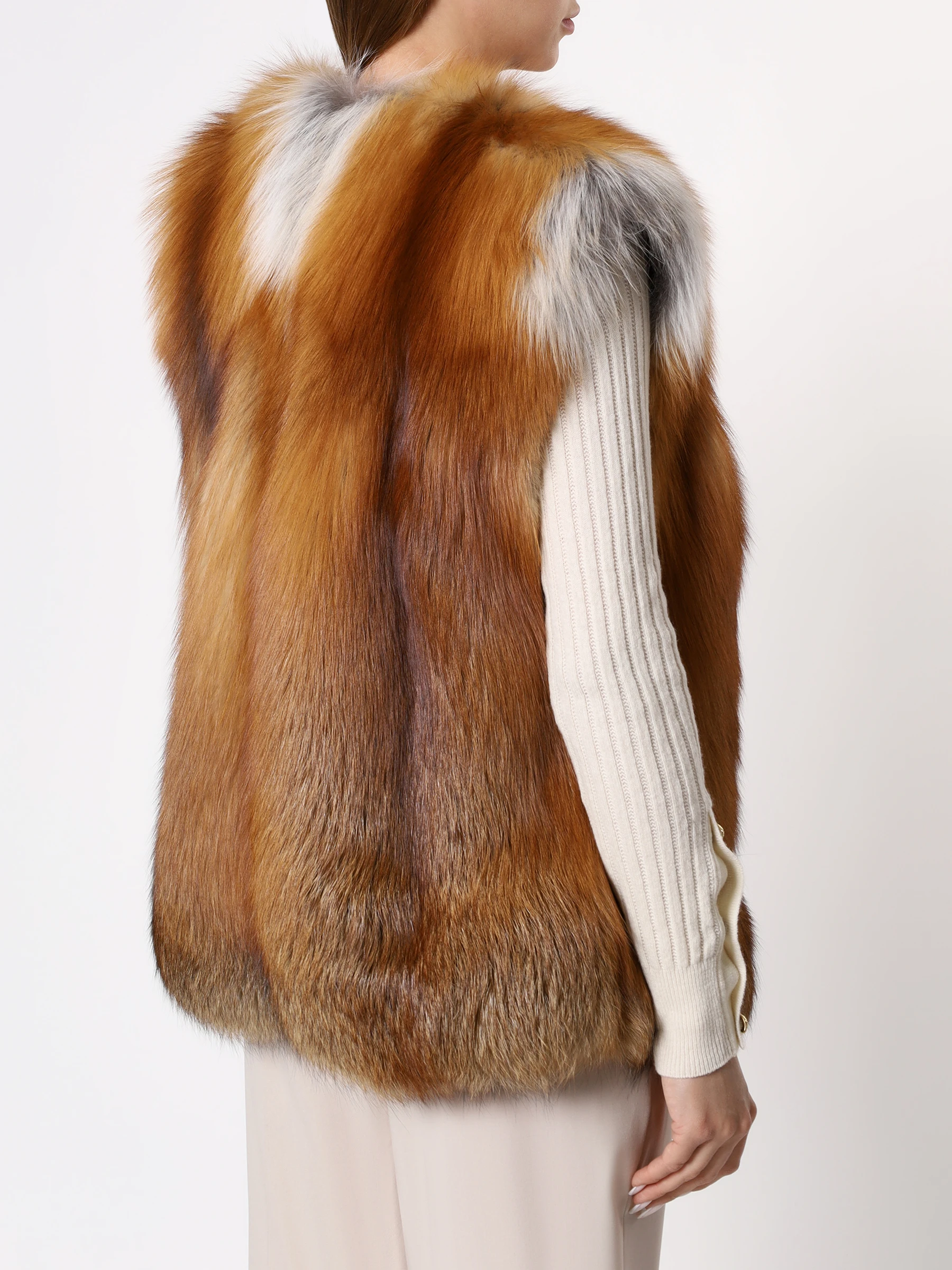 Жилет «Голди» из меха лисы