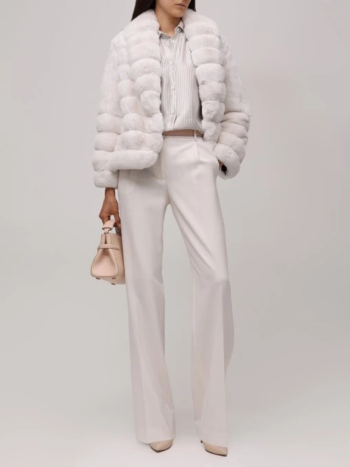 Полушубок «Катрина» из меха шиншиллы AMELI