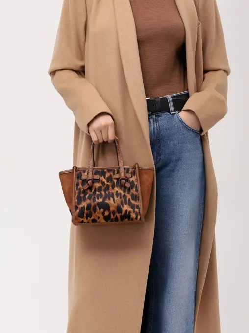 Сумка из замши и меха GIANNI CHIARINI