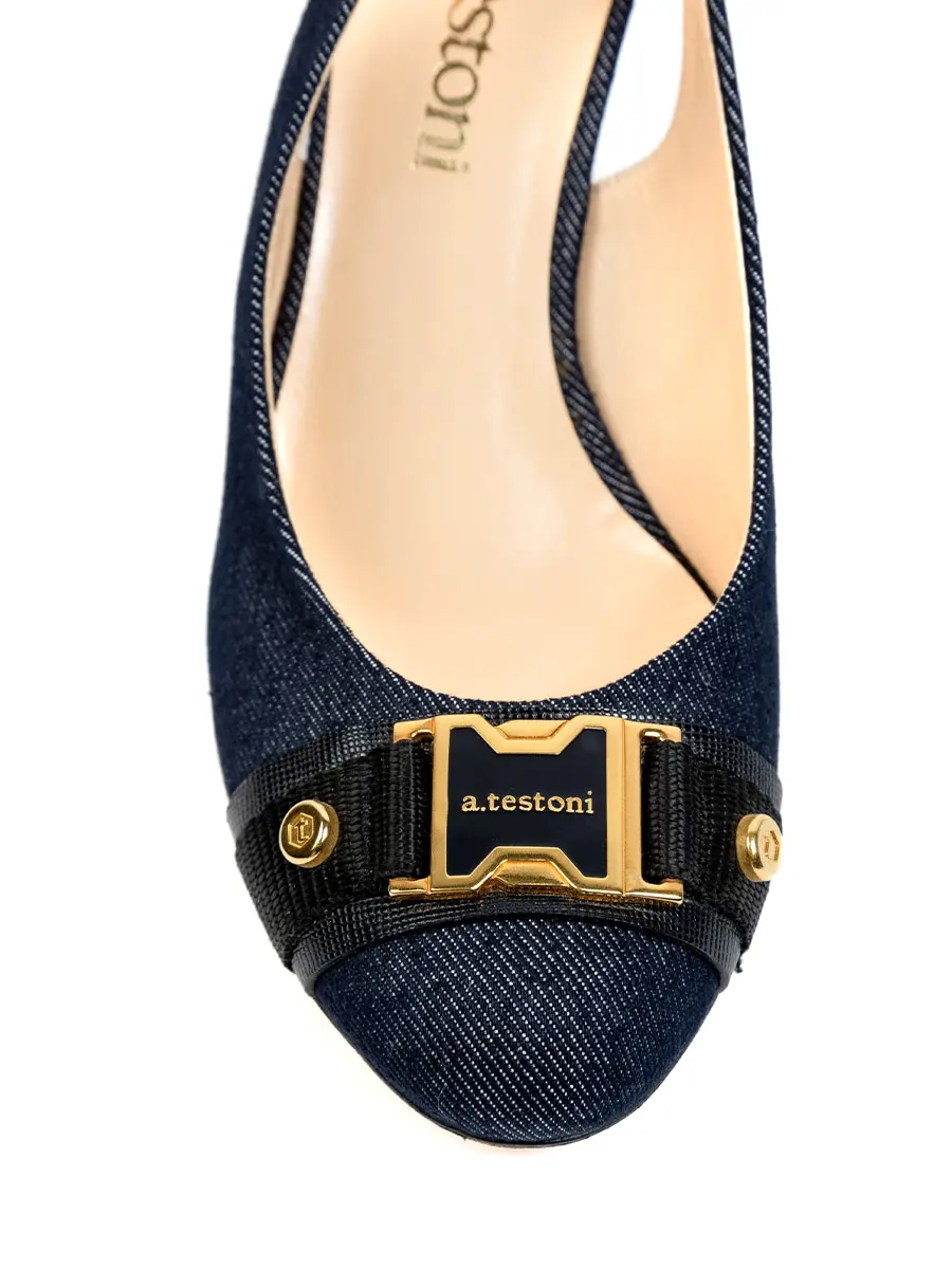 Туфли из кожи и текстиля