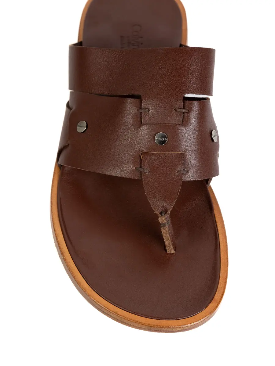 Шлепанцы кожаные