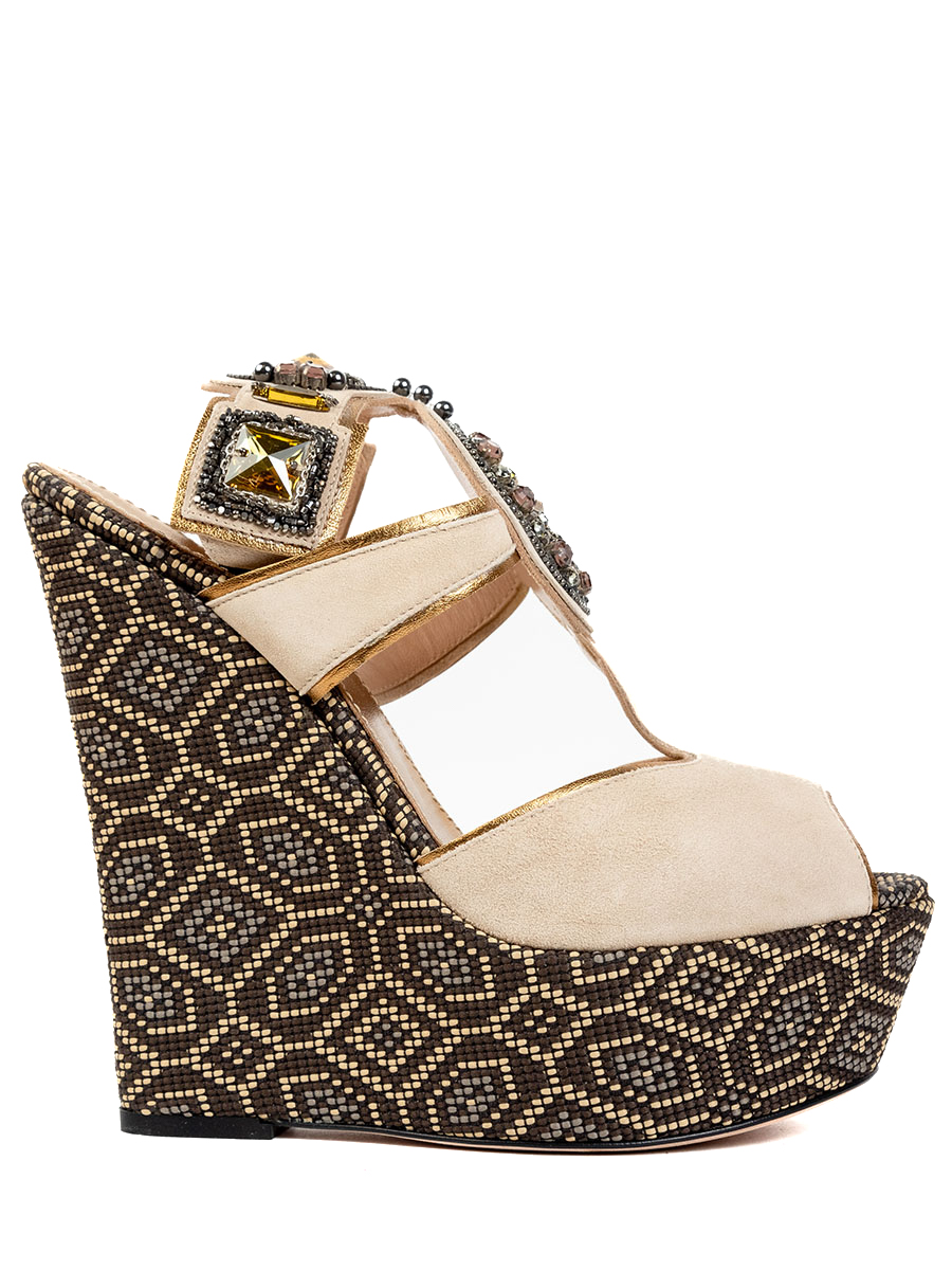 Босоножки замшевые