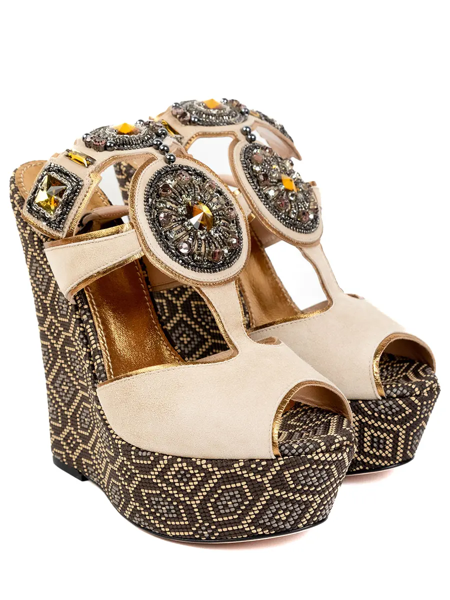 Босоножки замшевые