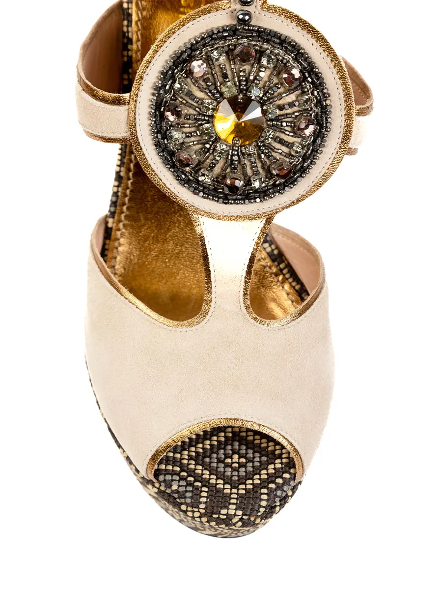 Босоножки замшевые