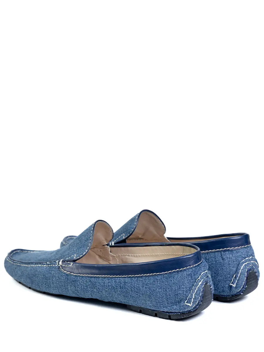 Мокасины из текстиля и кожи