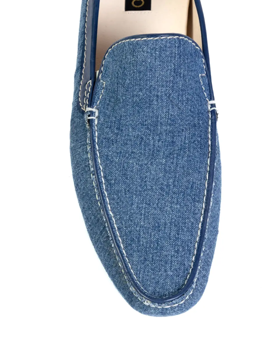 Мокасины из текстиля и кожи