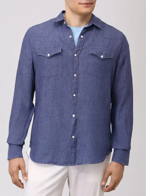 Рубашка Slim Fit льняная MC2 SAINT BARTH