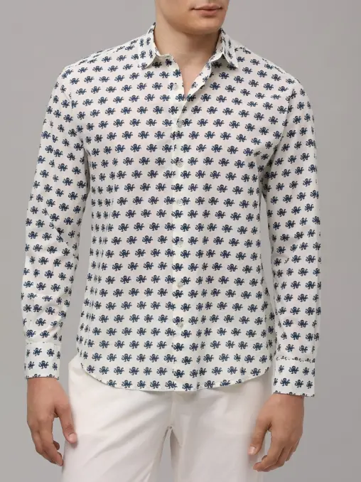 Рубашка Slim Fit хлопковая MC2 SAINT BARTH