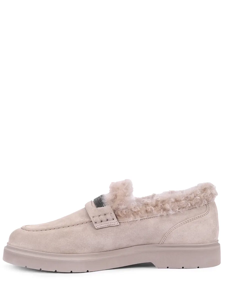 Лоферы замшевые на меху