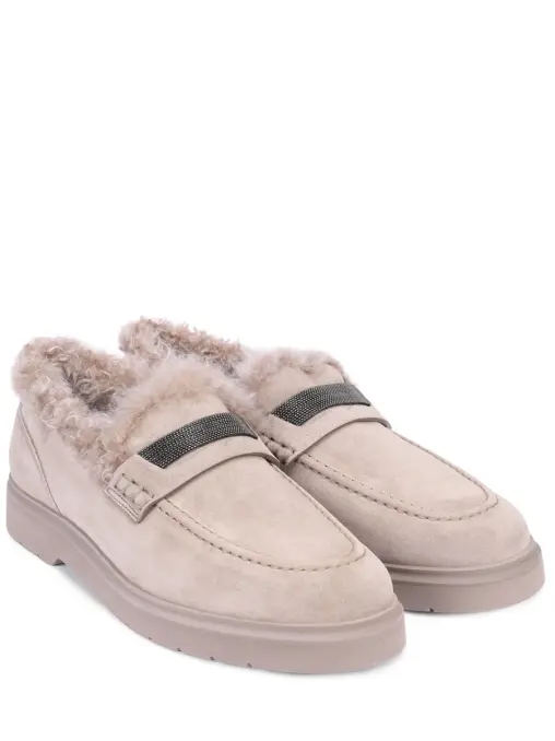 Лоферы замшевые на меху BRUNELLO CUCINELLI