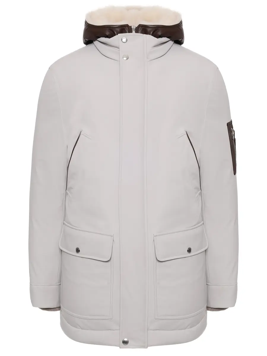 Пуховик однотонный