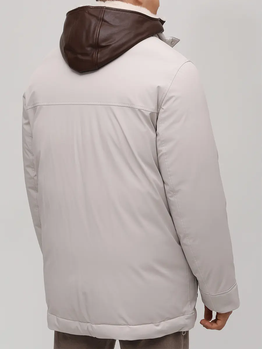 Пуховик однотонный