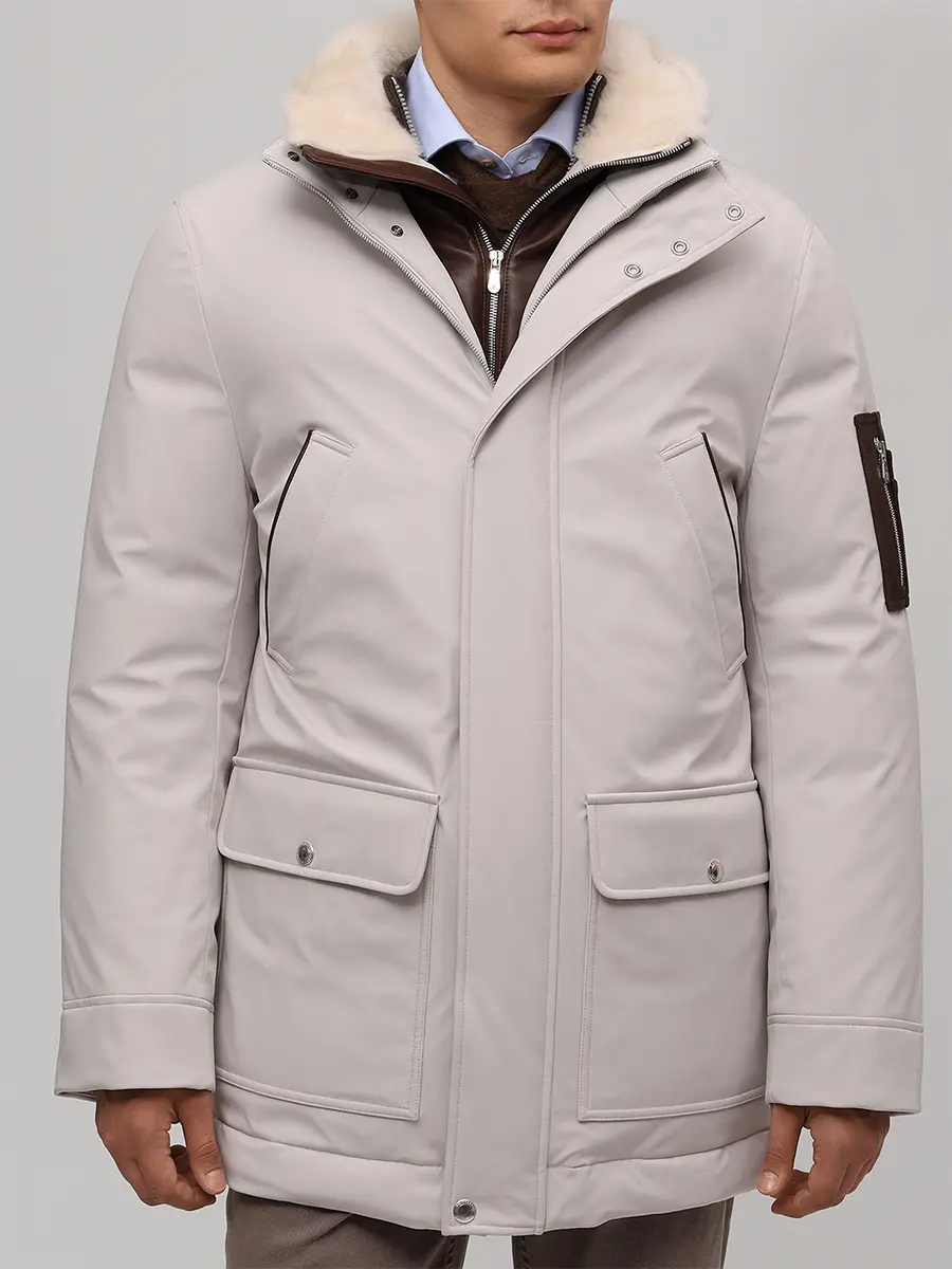 Пуховик однотонный