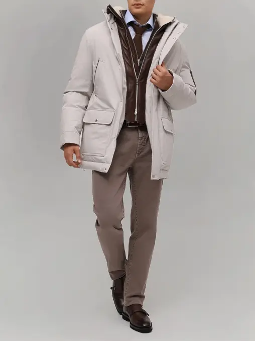 Пуховик однотонный BRUNELLO CUCINELLI