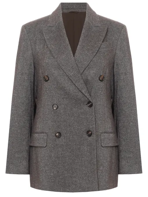 Пиджак из шерсти и льна BRUNELLO CUCINELLI
