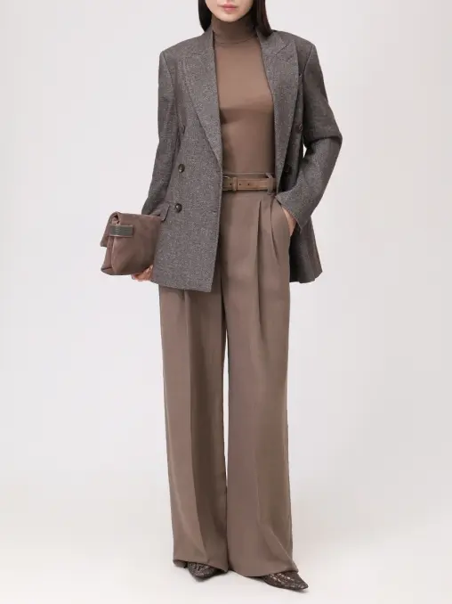 Пиджак из шерсти и льна BRUNELLO CUCINELLI