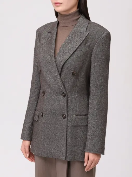 Пиджак из шерсти и льна BRUNELLO CUCINELLI