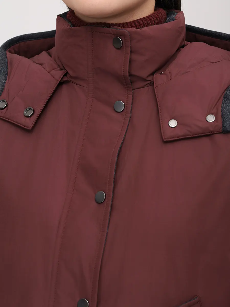 Пуховик однотонный