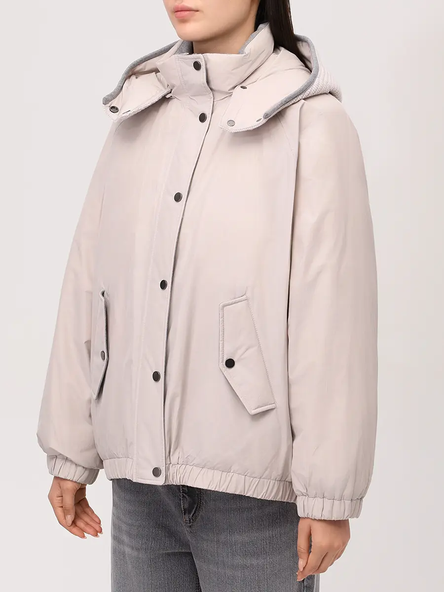 Пуховик однотонный