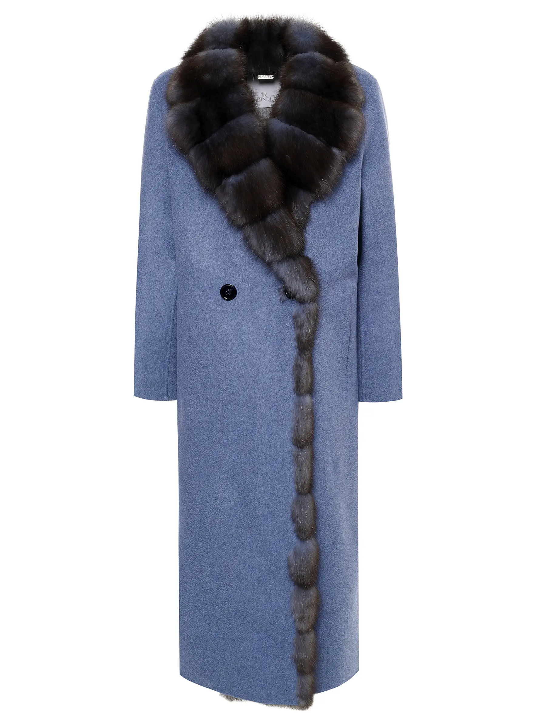 Пальто из кашемира и шерсти с мехом соболя