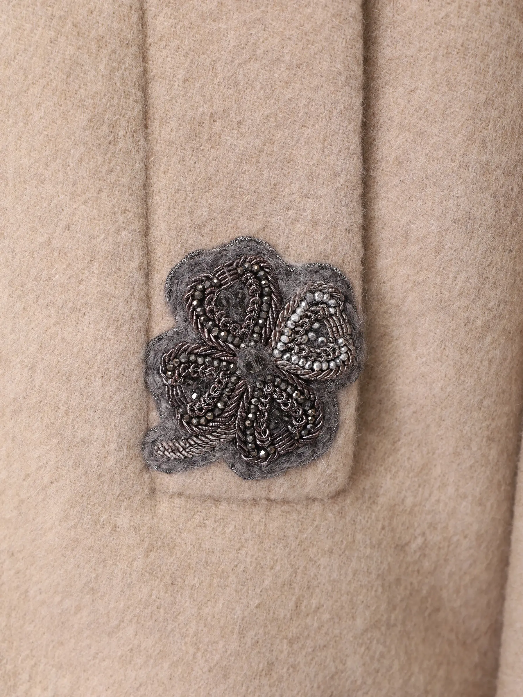 Полупальто кашемировое с мехом