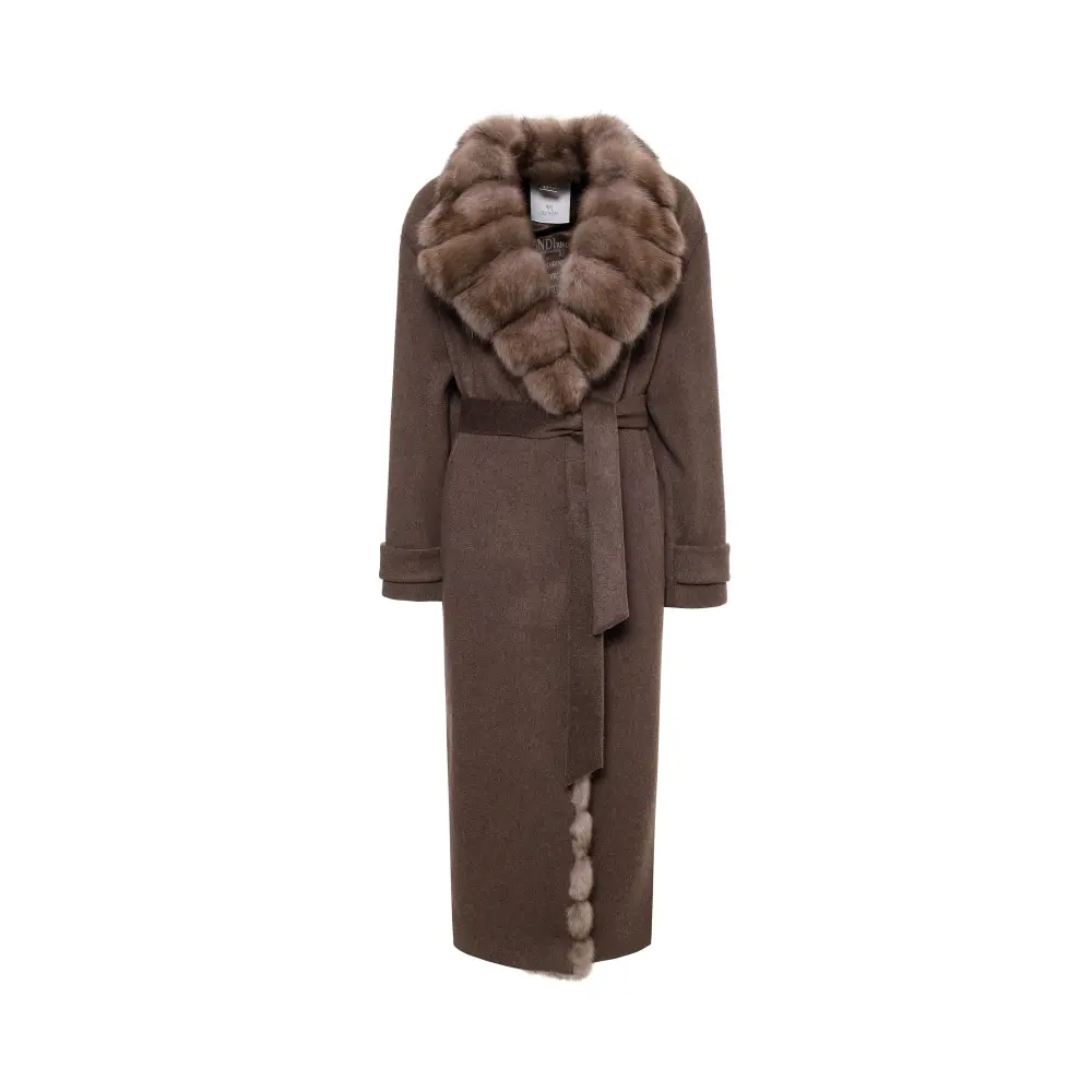 Пальто кашемировое с мехом соболя