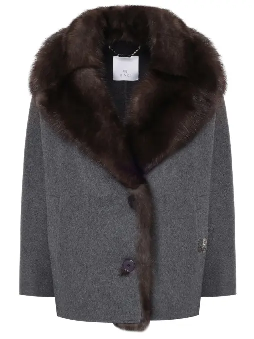 Полупальто кашемировое с мехом соболя RINDI