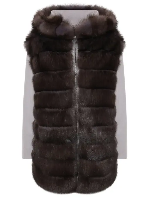 Парка из шерсти и кашемира на соболином меху MANZONI 24