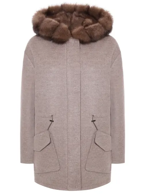Парка из шерсти и кашемира на соболином меху MANZONI 24
