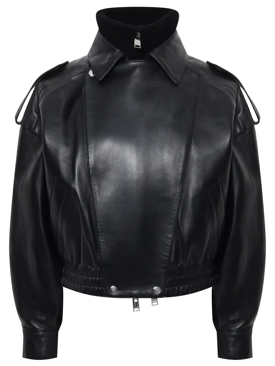 Куртка кожаная с горжеткой