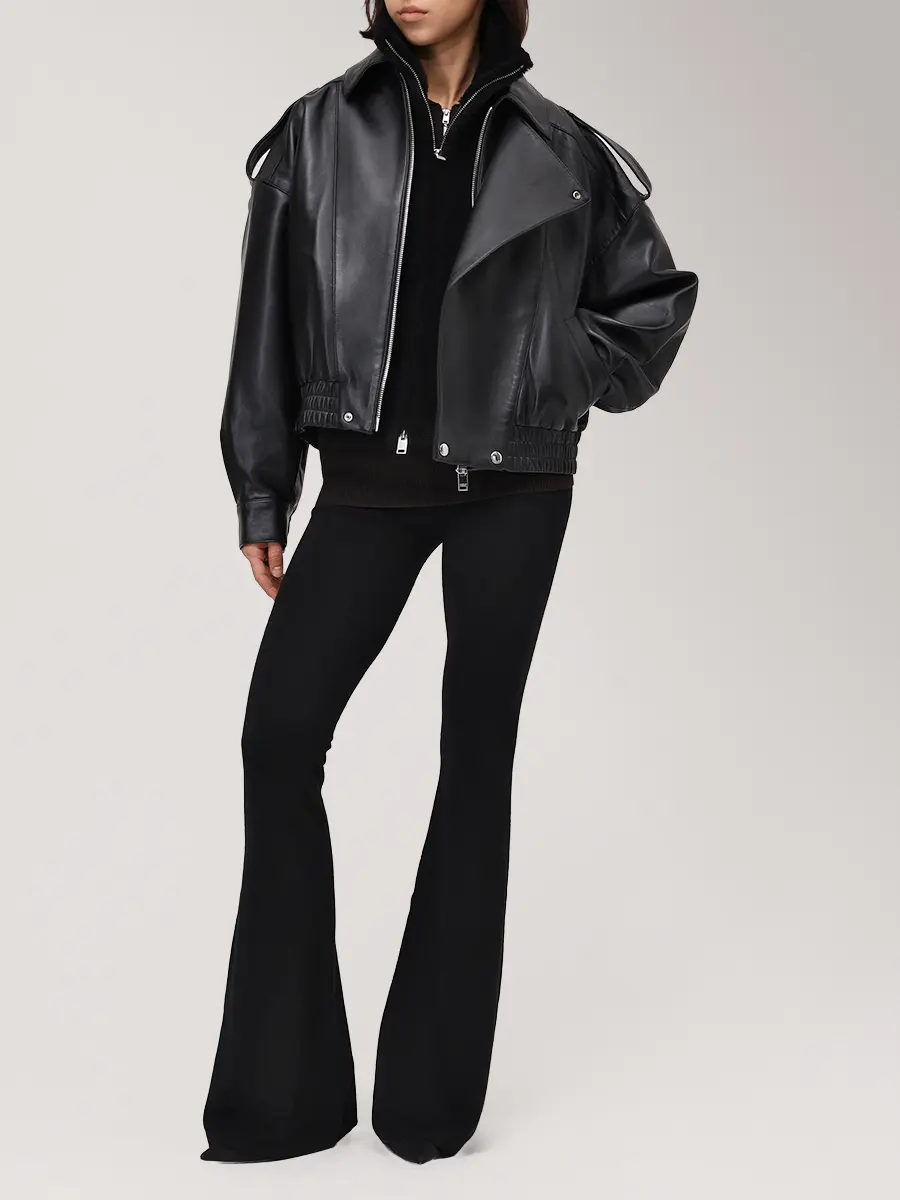 Куртка кожаная с горжеткой