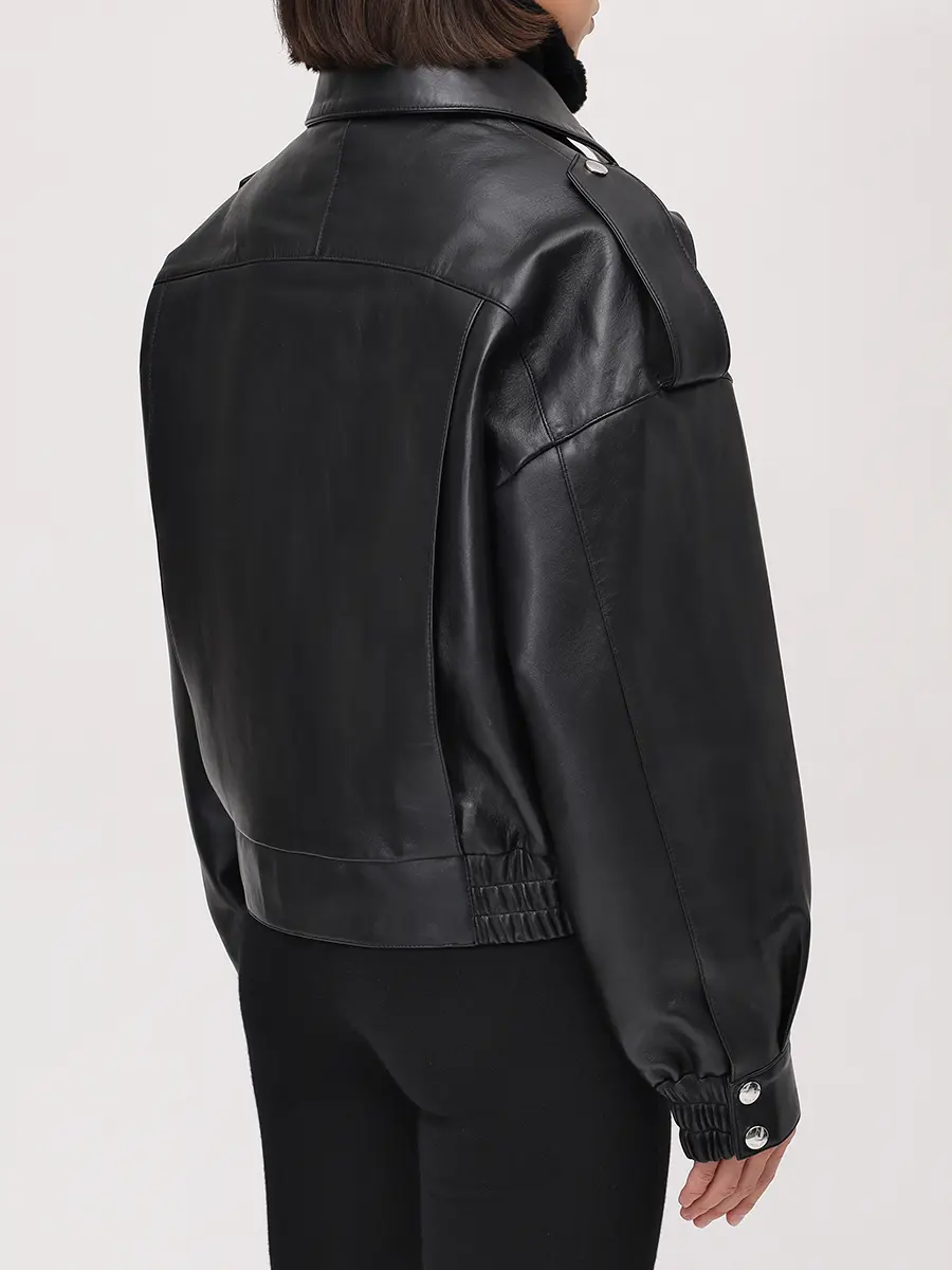 Куртка кожаная с горжеткой