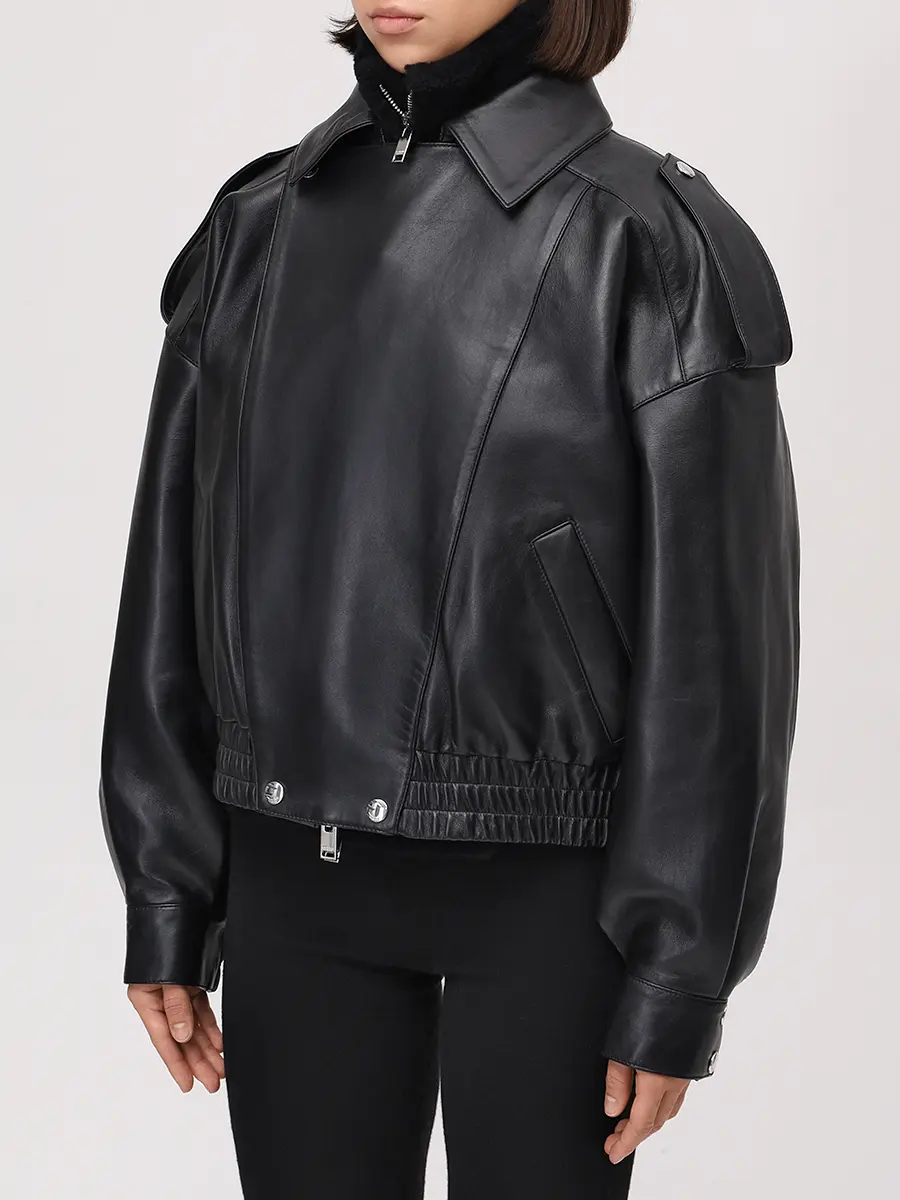 Куртка кожаная с горжеткой