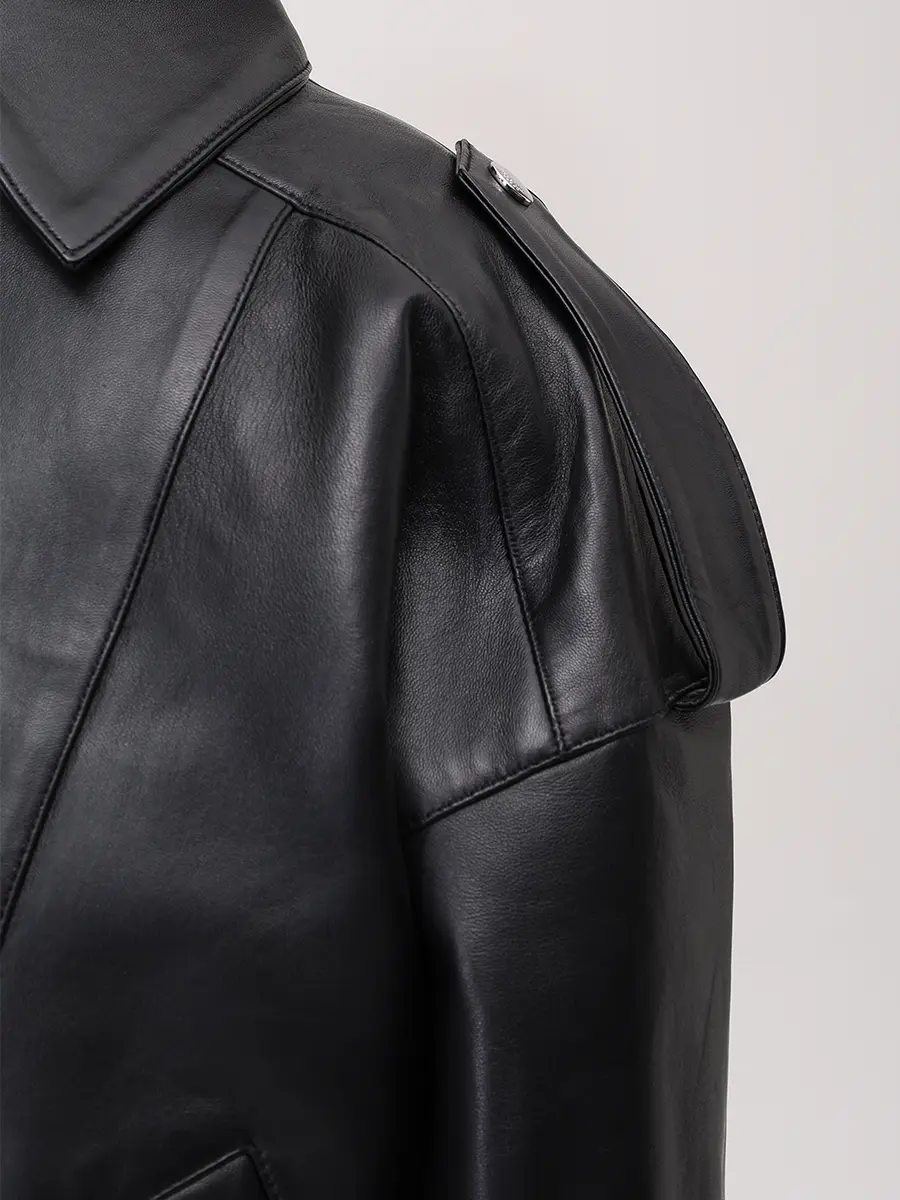 Куртка кожаная с горжеткой