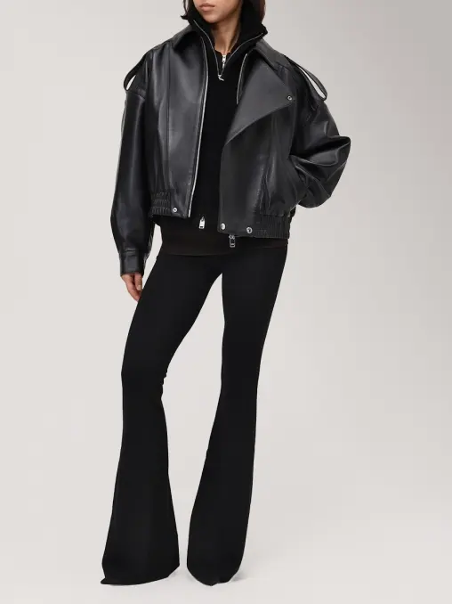 Куртка кожаная с горжеткой JACOB LEE