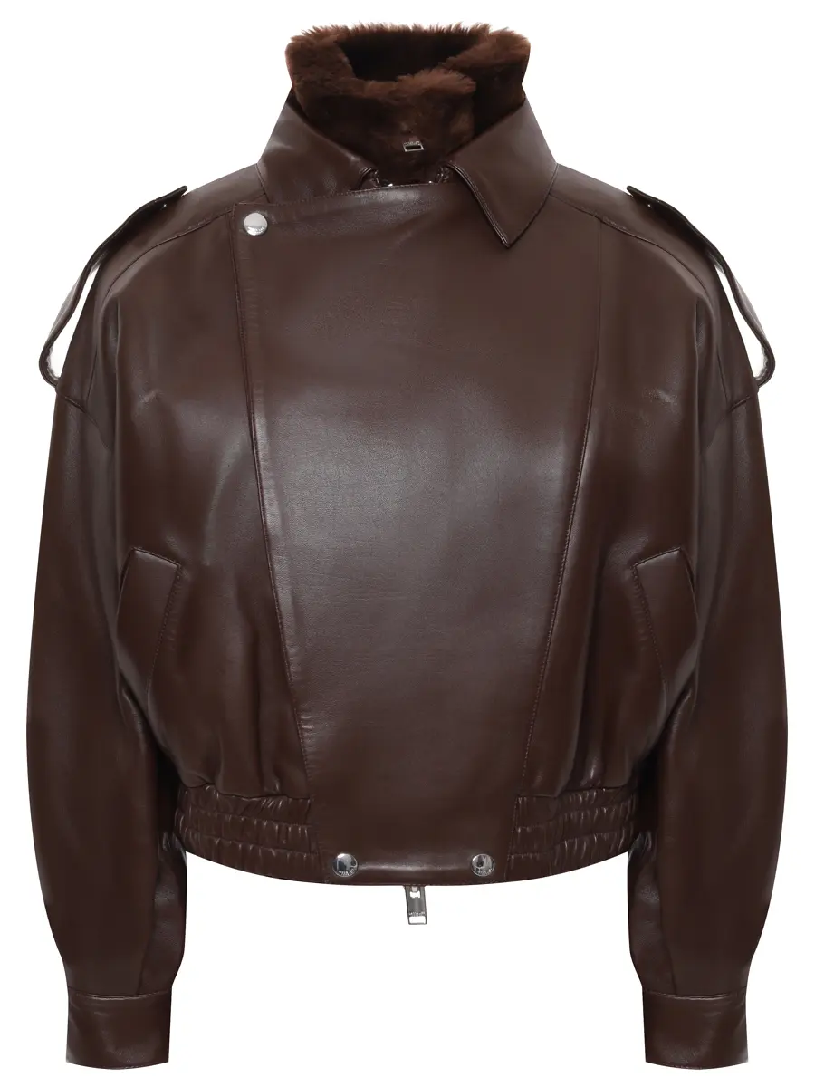 Куртка кожаная с горжеткой