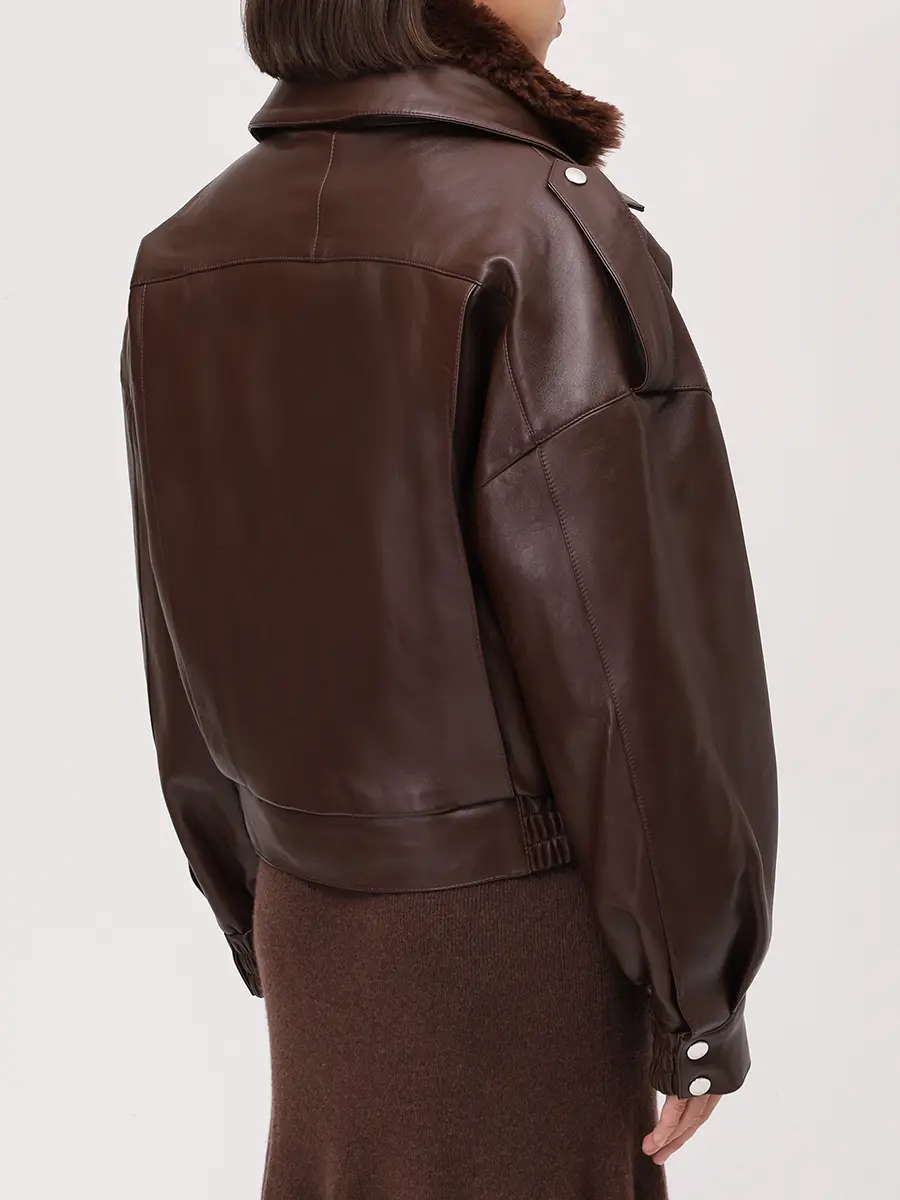 Куртка кожаная с горжеткой