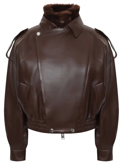 Куртка кожаная с горжеткой JACOB LEE