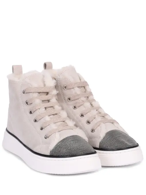 Кеды замшевые на меху BRUNELLO CUCINELLI