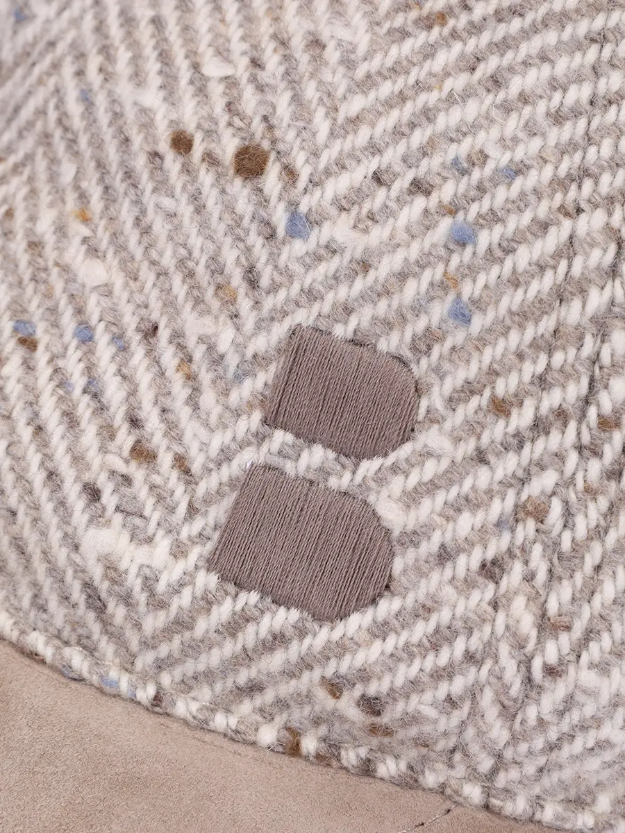 Бейсболка из кашемира и замши