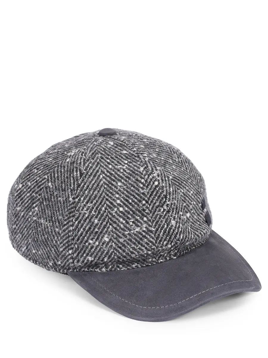 Бейсболка из кашемира и замши