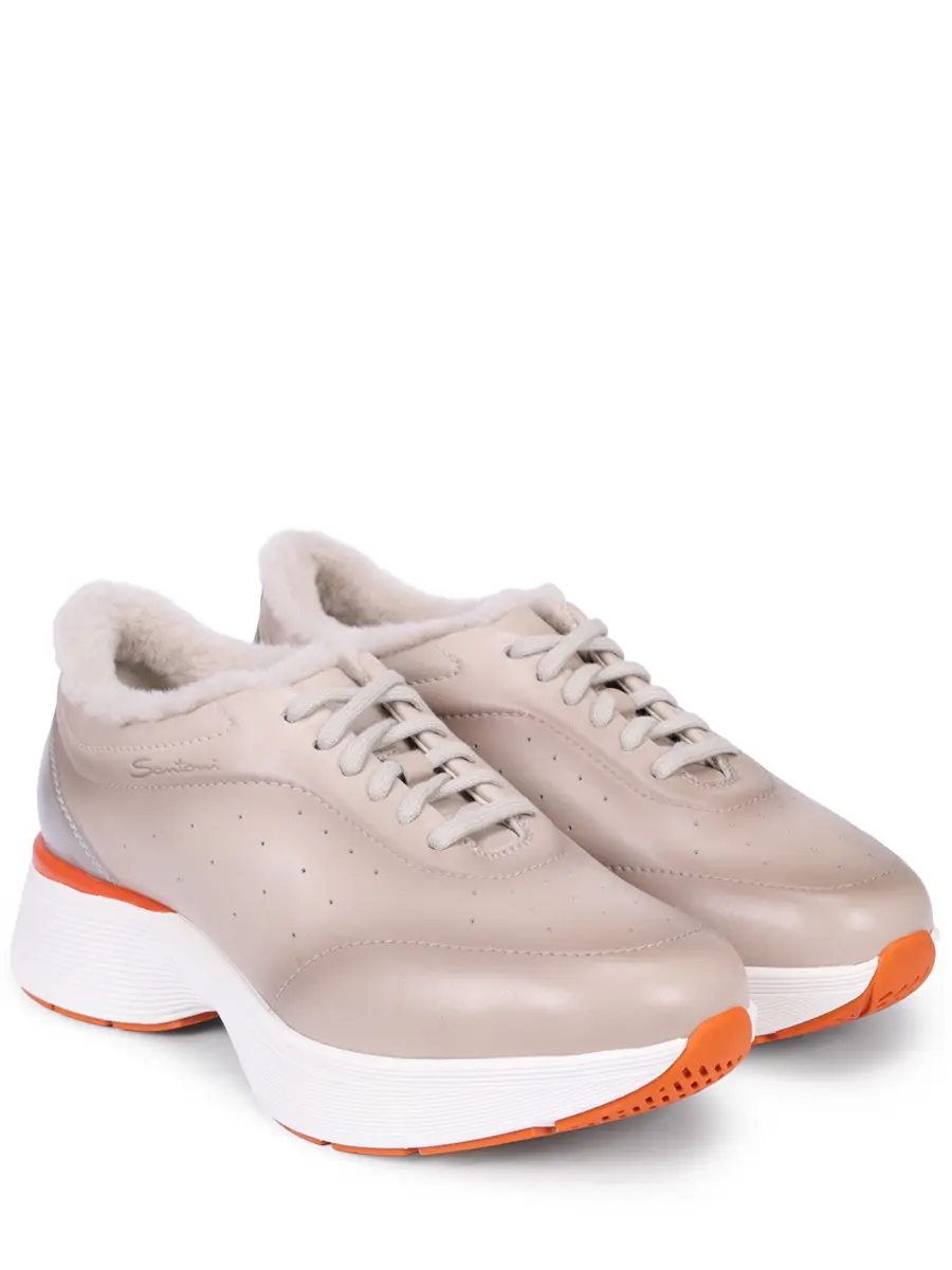 Кроссовки кожаные на меху