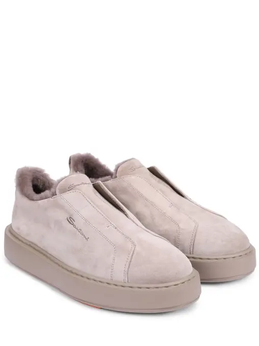 Слипоны замшевые на меху SANTONI