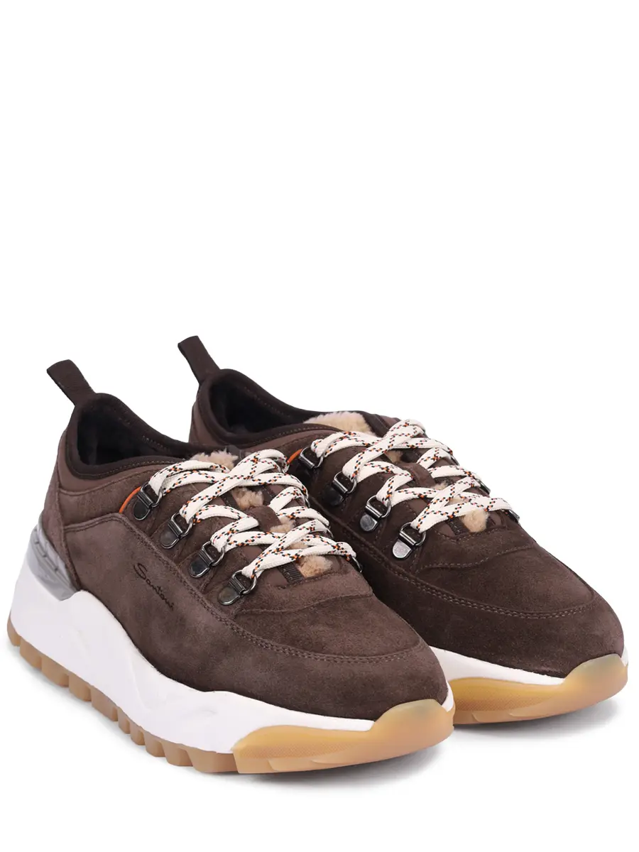 Кроссовки замшевые на меху