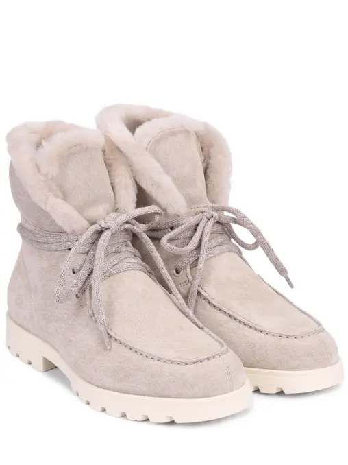 Ботинки из нубука на меху SANTONI
